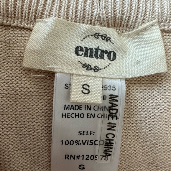 Entro Solid Ribbed High Waisted Wide Leg Pants,S Beige/black. Beach, Resort Wear - Picture 6 of 8